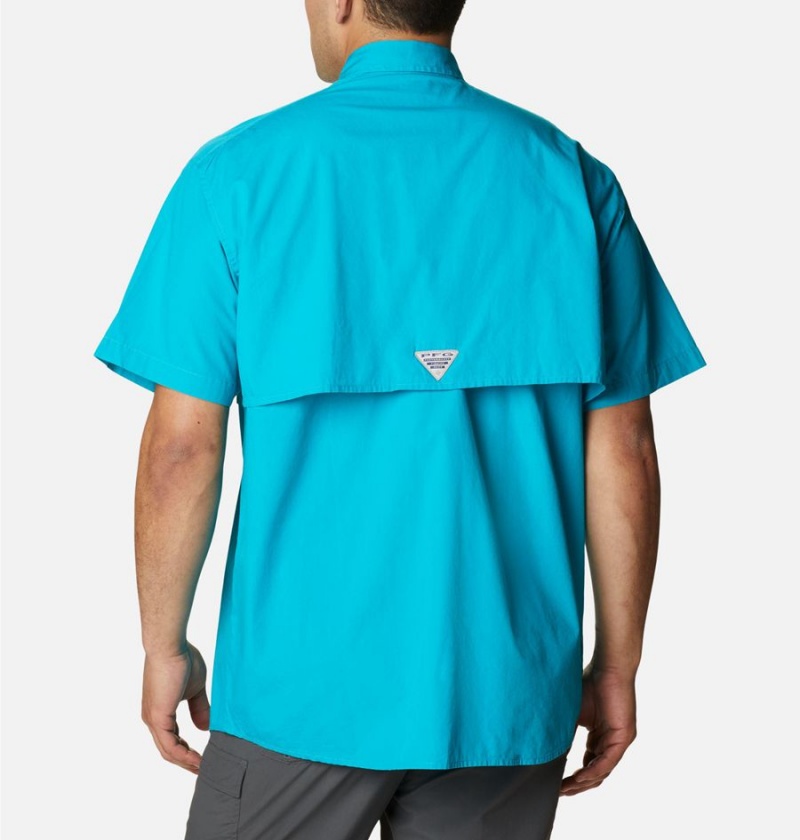 Columbia PFG Bonehead Short Sleeve Men's Shirt Turquoise | VRKDMA-317