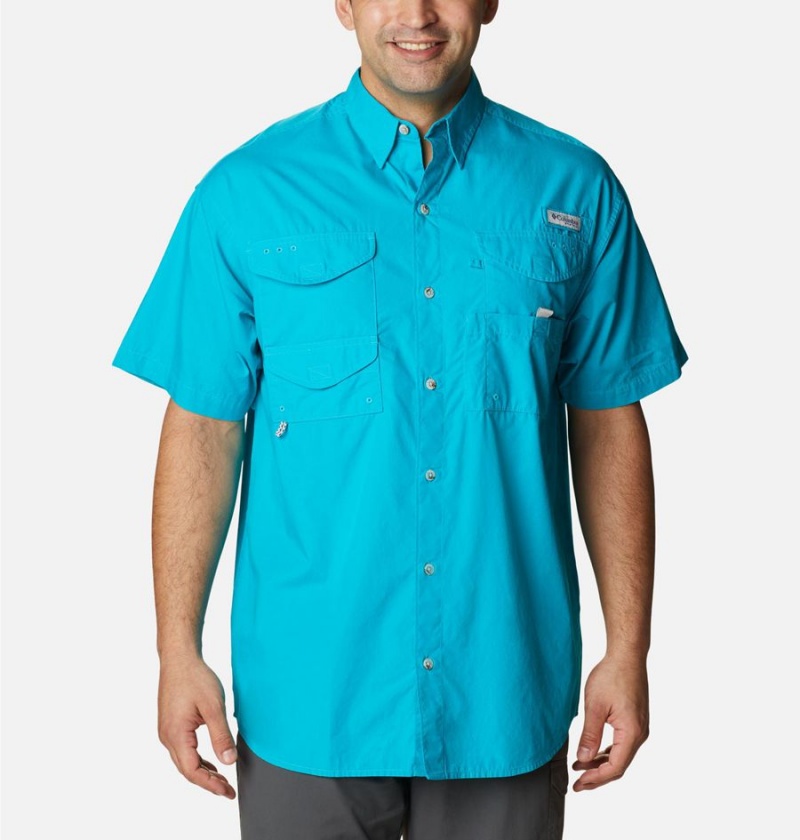 Columbia PFG Bonehead Short Sleeve Men\'s Shirt Turquoise | VRKDMA-317