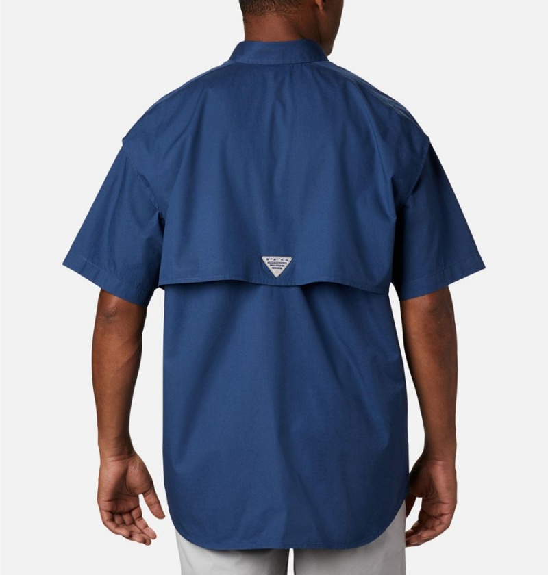 Columbia PFG Bonehead Short Sleeve Men's Shirt Blue | GOXTJV-496