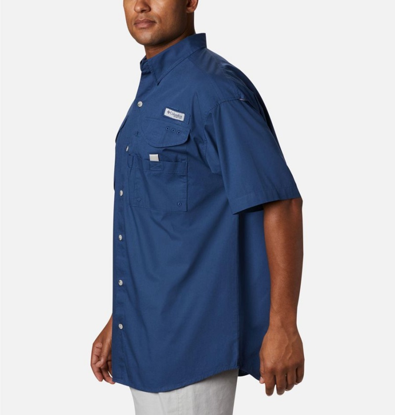 Columbia PFG Bonehead Short Sleeve Men's Shirt Blue | GOXTJV-496
