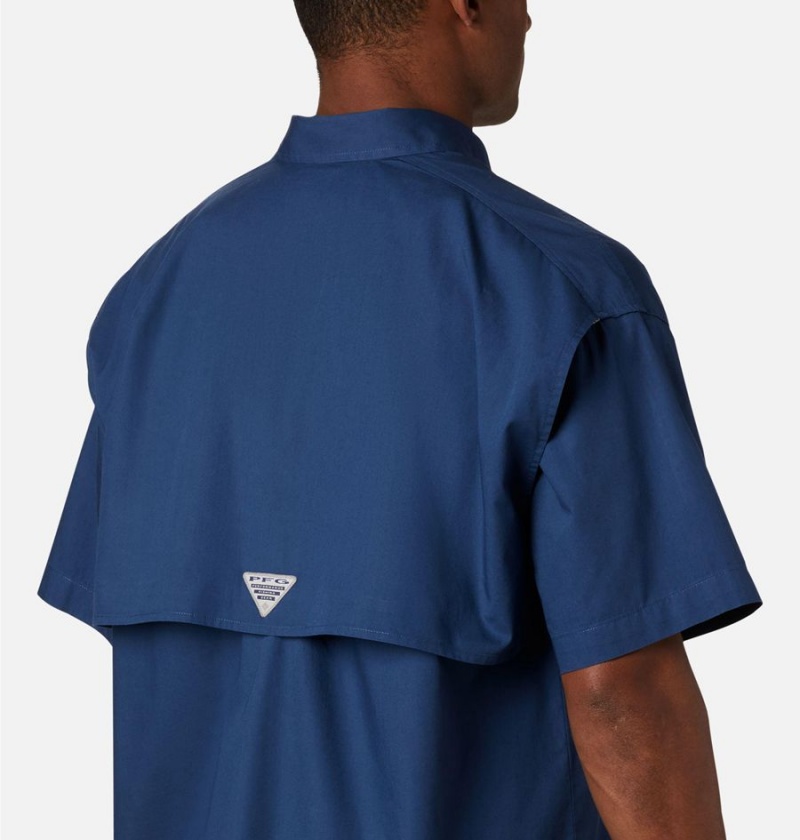 Columbia PFG Bonehead Short Sleeve Men's Shirt Blue | GOXTJV-496