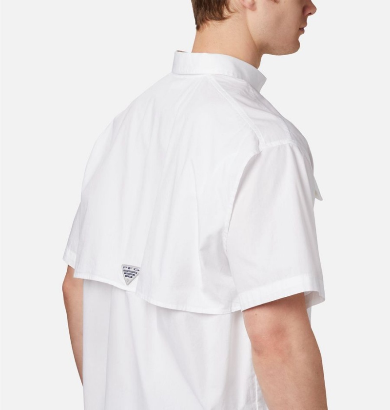 Columbia PFG Bonehead Short Sleeve Men's Shirt White | JKDHLV-413