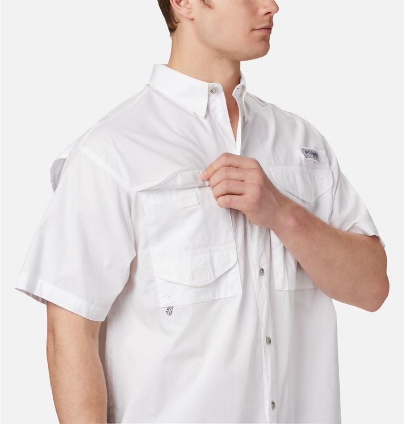 Columbia PFG Bonehead Short Sleeve Men's Shirt White | JKDHLV-413