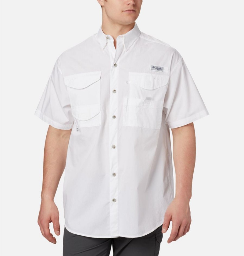 Columbia PFG Bonehead Short Sleeve Men\'s Shirt White | JKDHLV-413