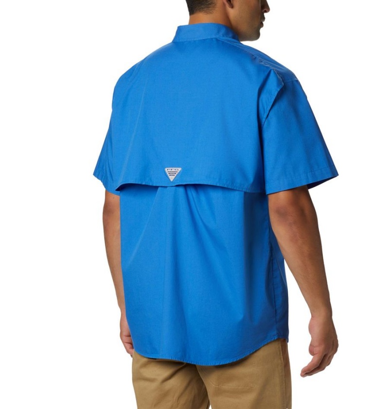 Columbia PFG Bonehead Short Sleeve Men's Shirt Blue | DEGMTF-853