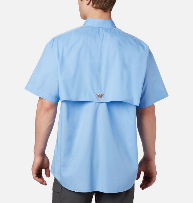 Columbia PFG Bonehead Short Sleeve Men's Shirt Blue | YZQACS-493