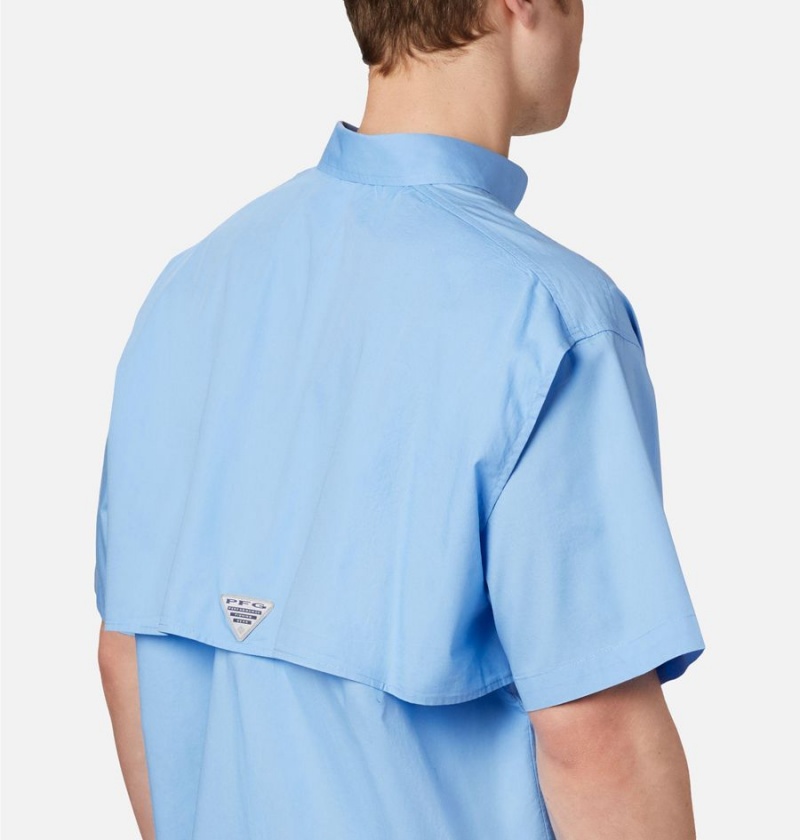 Columbia PFG Bonehead Short Sleeve Men's Shirt Blue | YZQACS-493