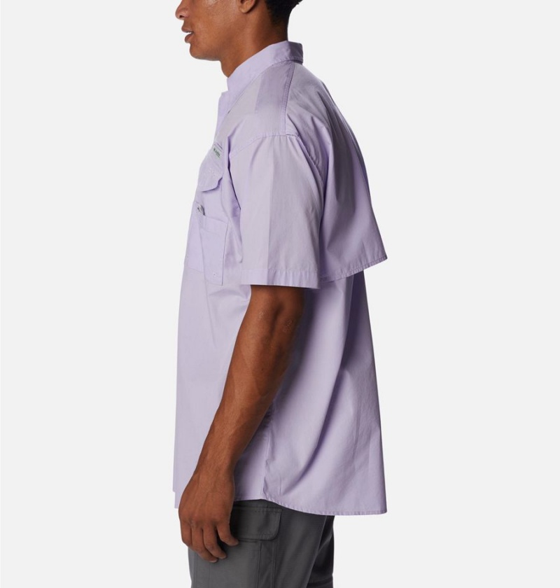 Columbia PFG Bonehead Short Sleeve Men's Shirt Purple | WIHTUL-906