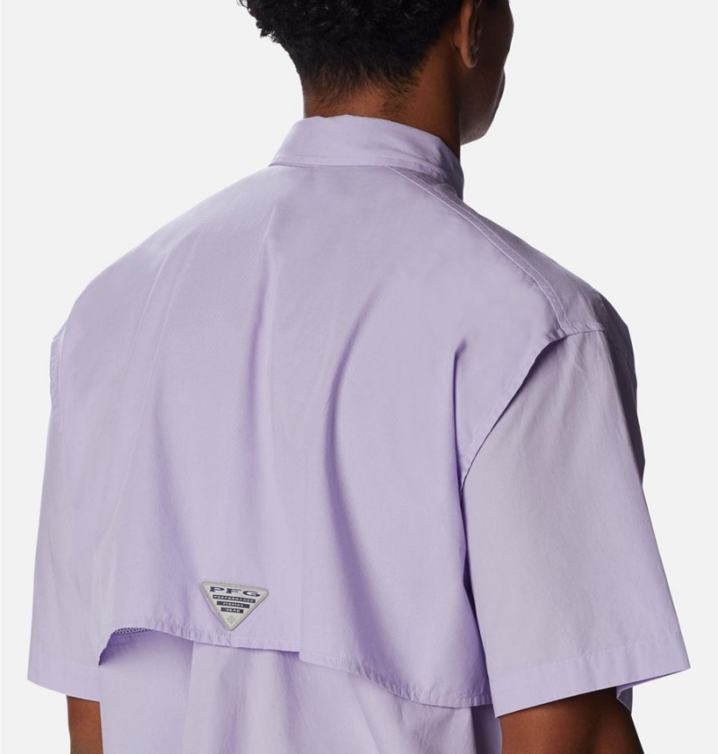 Columbia PFG Bonehead Short Sleeve Men's Shirt Purple | WIHTUL-906