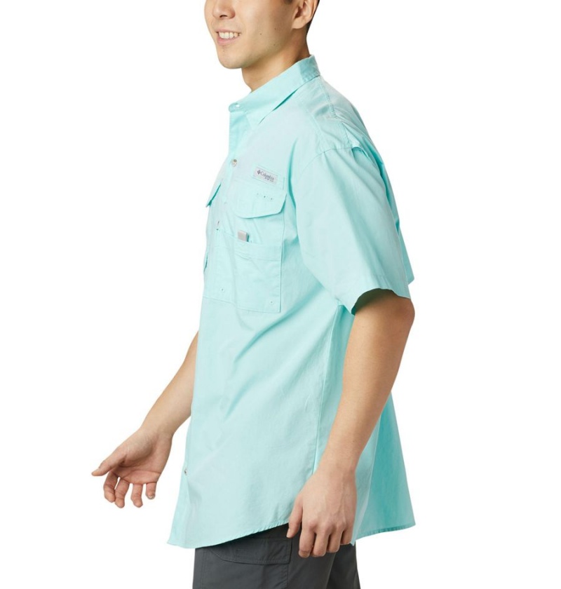 Columbia PFG Bonehead Short Sleeve Men's Shirt Turquoise | BMQVEK-270
