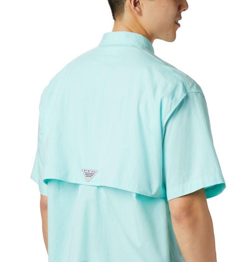 Columbia PFG Bonehead Short Sleeve Men's Shirt Turquoise | BMQVEK-270