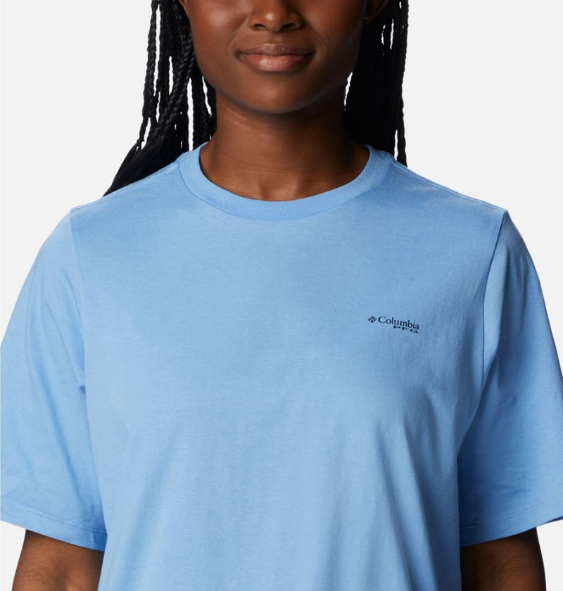 Columbia PFG Bramley Bay Relaxed Women's T-Shirt Blue | DBAKQN-913