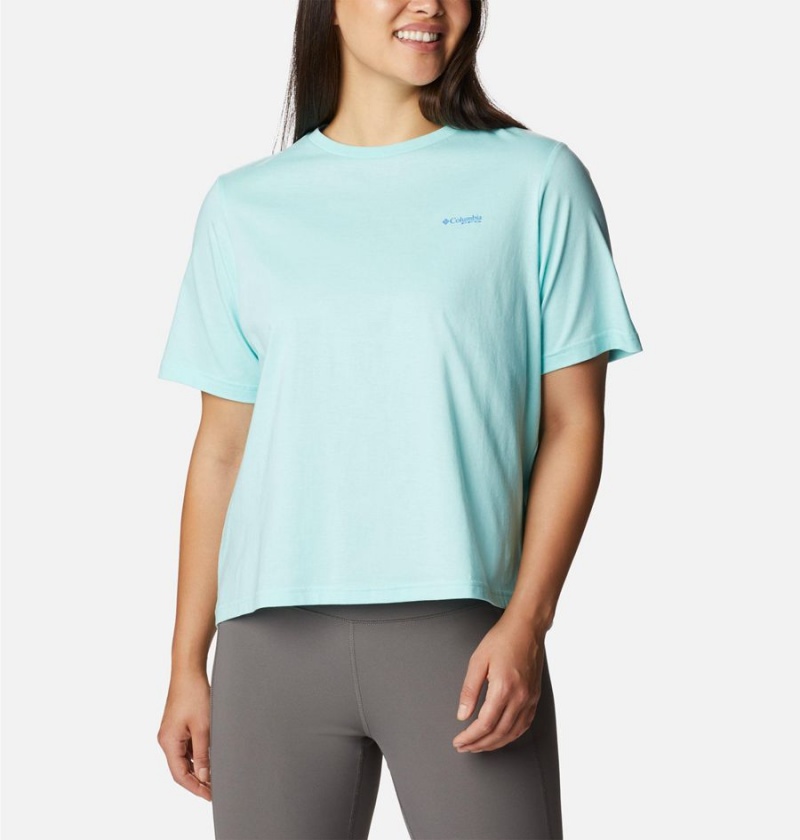 Columbia PFG Bramley Bay Relaxed Women's T-Shirt Blue | TBMGRS-928