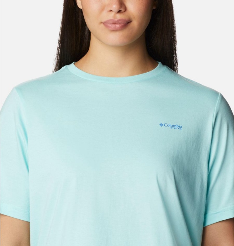 Columbia PFG Bramley Bay Relaxed Women's T-Shirt Blue | TBMGRS-928