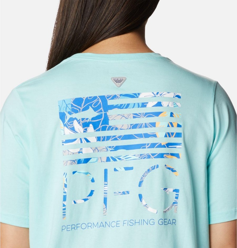 Columbia PFG Bramley Bay Relaxed Women's T-Shirt Blue | TBMGRS-928