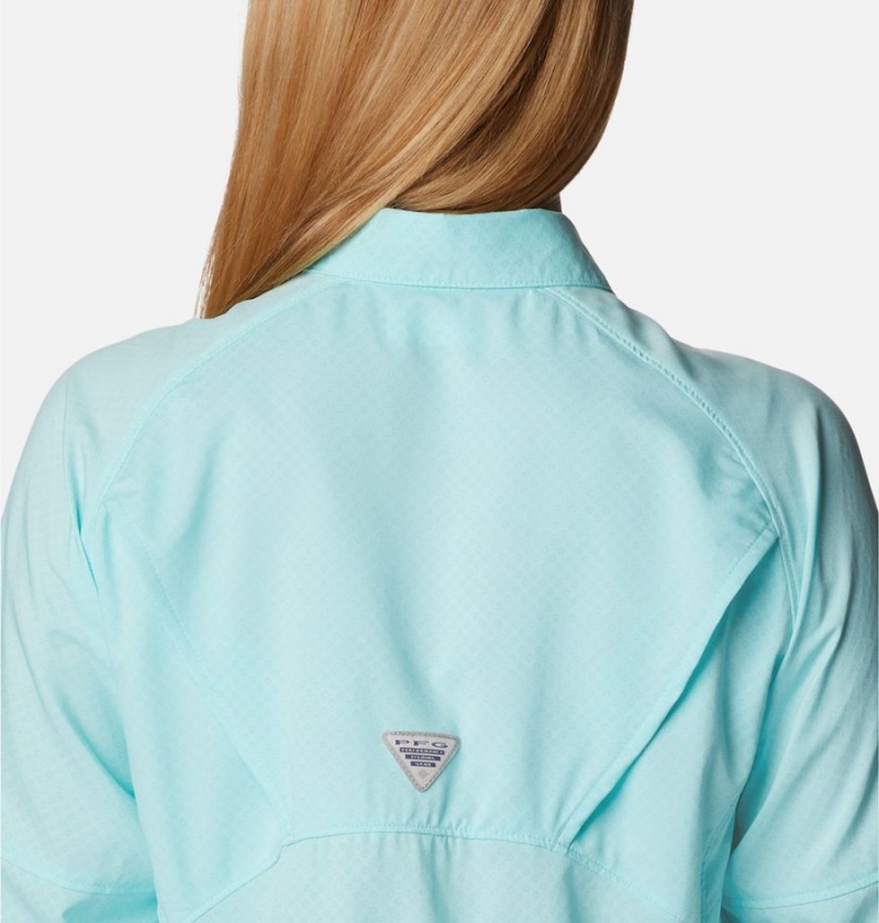 Columbia PFG Cool Release Airgill Long Sleeve Women's Shirt Turquoise | YIQZXO-963