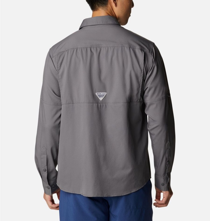 Columbia PFG Drift Guide Woven Long Sleeve Men's Shirt Grey | IEPUWZ-725