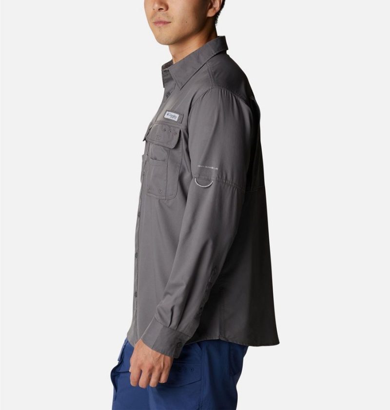 Columbia PFG Drift Guide Woven Long Sleeve Men's Shirt Grey | IEPUWZ-725