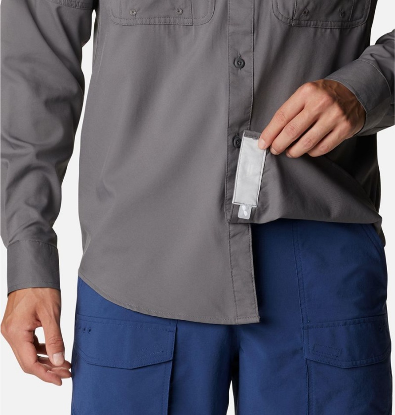 Columbia PFG Drift Guide Woven Long Sleeve Men's Shirt Grey | IEPUWZ-725