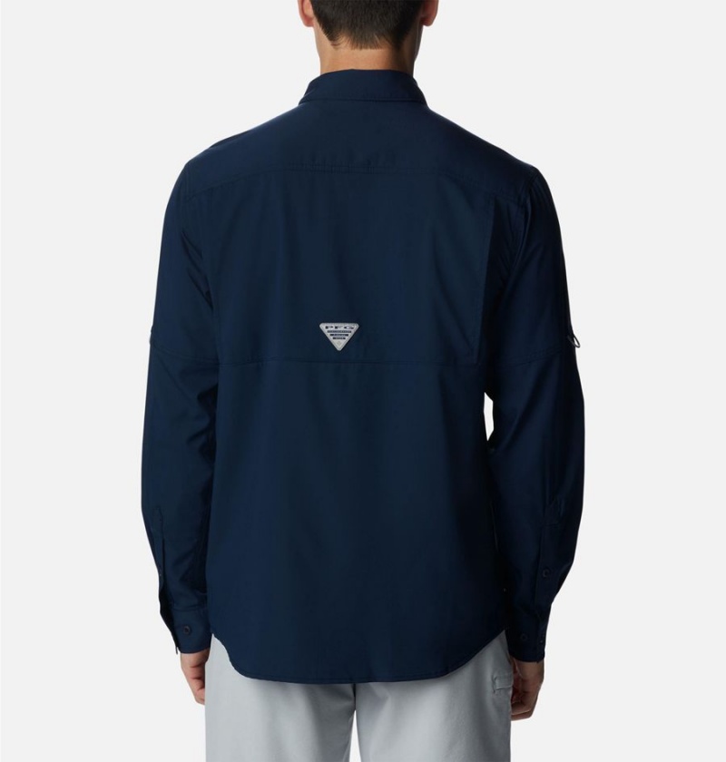 Columbia PFG Drift Guide Woven Long Sleeve Men's Shirt Navy | DTNBVS-243