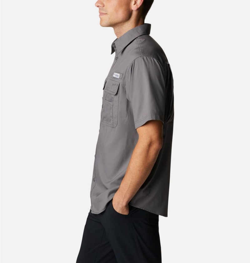 Columbia PFG Drift Guide Woven Short Sleeve Men's Shirt Grey | ILONSJ-806