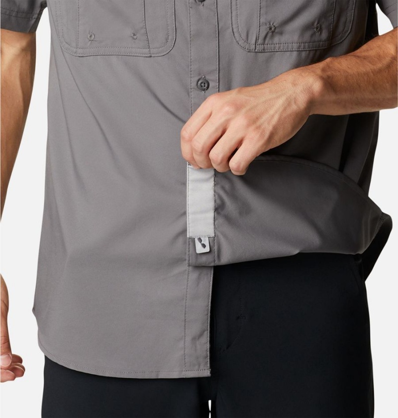 Columbia PFG Drift Guide Woven Short Sleeve Men's Shirt Grey | ILONSJ-806