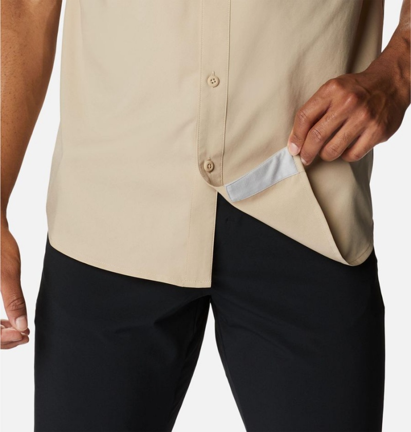 Columbia PFG Drift Guide Woven Short Sleeve Men's Shirt Khaki | HCFSOI-832