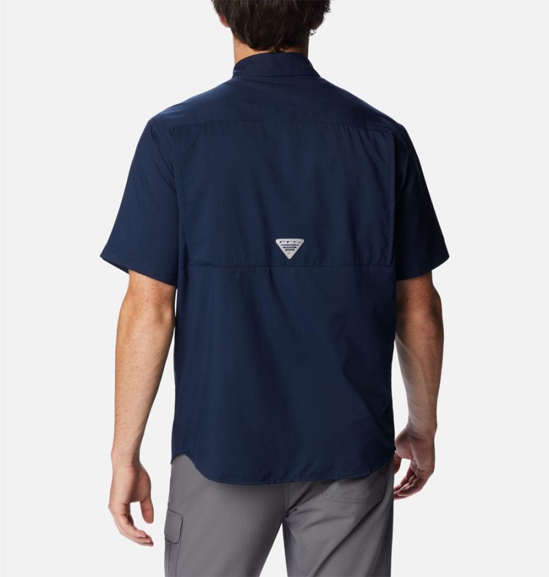 Columbia PFG Drift Guide Woven Short Sleeve Men's Shirt Navy | JBWRIT-758