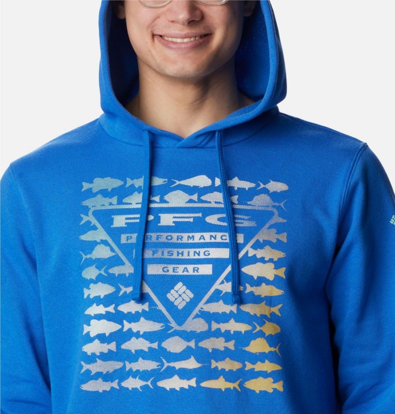 Columbia PFG Elements Men's Hoodie Blue | YEPZJS-249