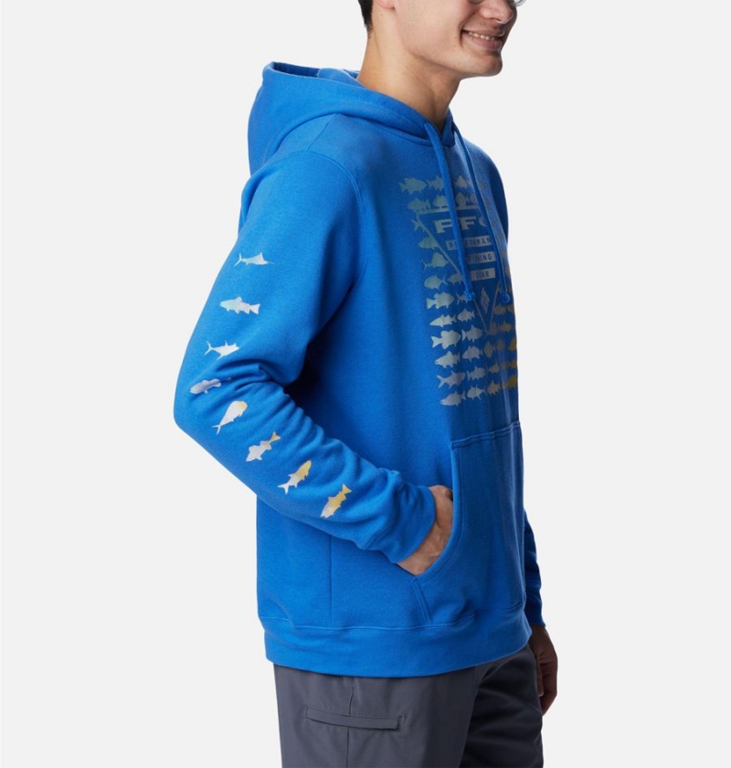 Columbia PFG Elements Men's Hoodie Blue | YEPZJS-249