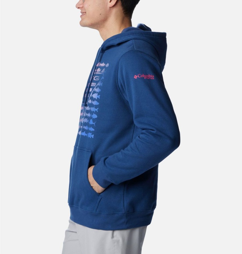 Columbia PFG Elements Men's Hoodie Blue | GUALBH-065