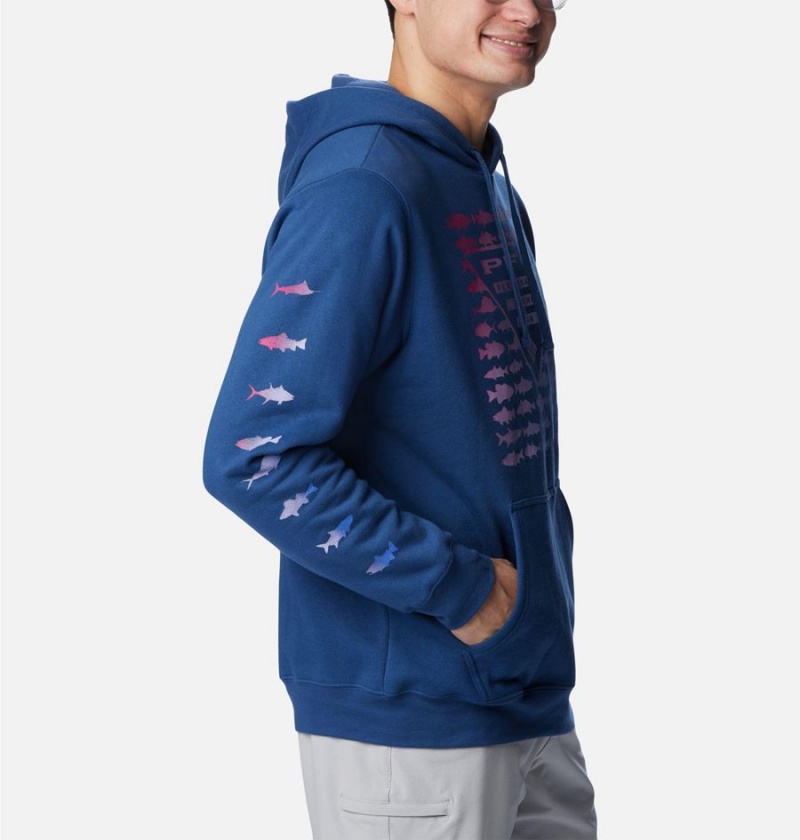 Columbia PFG Elements Men's Hoodie Blue | GUALBH-065