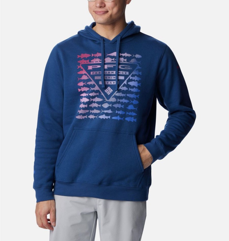 Columbia PFG Elements Men\'s Hoodie Blue | GUALBH-065
