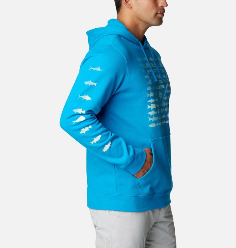 Columbia PFG Elements Men's Hoodie Blue | QYRXWO-562