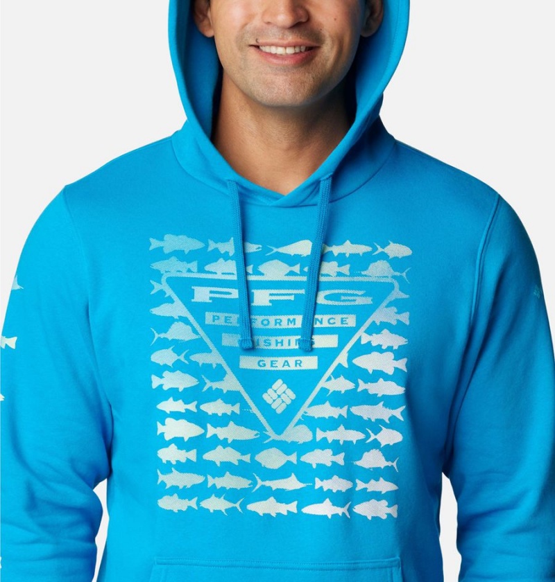 Columbia PFG Elements Men's Hoodie Blue | QYRXWO-562