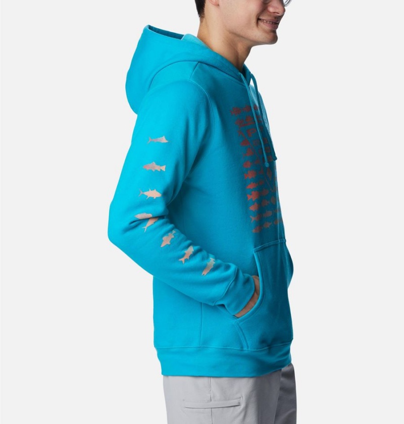 Columbia PFG Elements Men's Hoodie Turquoise | FAJBSM-863