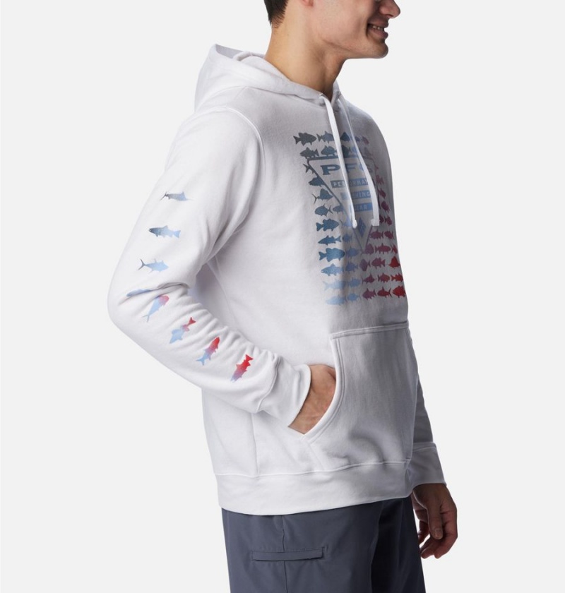 Columbia PFG Elements Men's Hoodie White | UPYNDJ-538