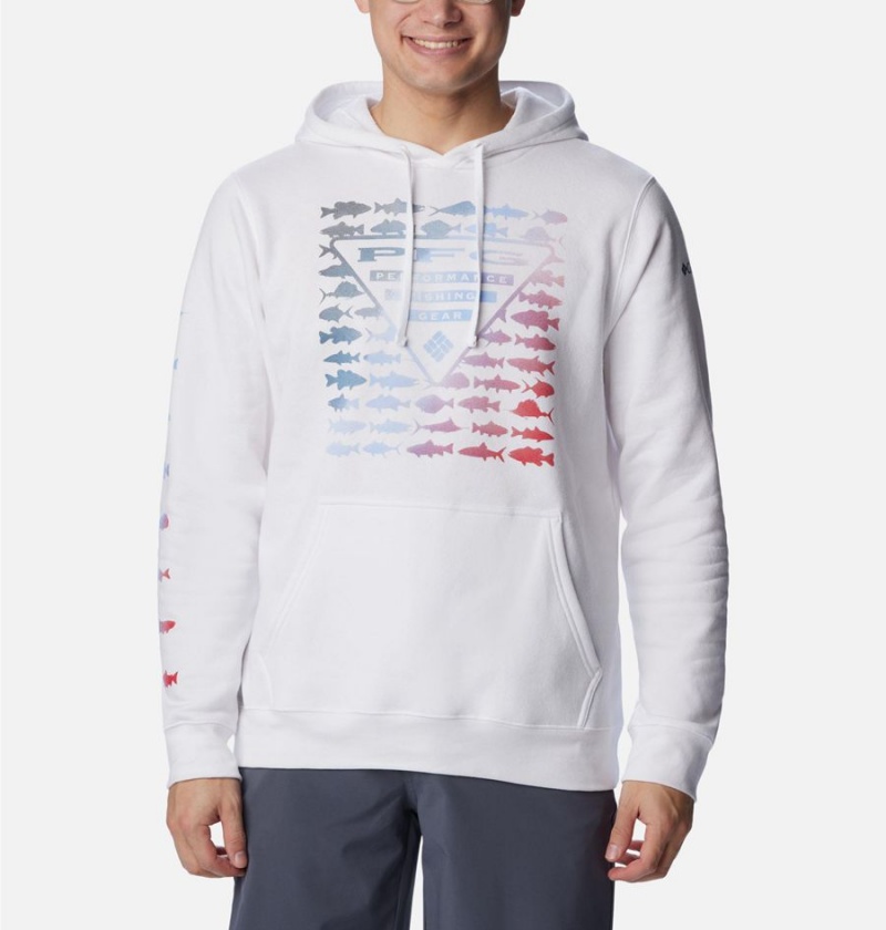 Columbia PFG Elements Men\'s Hoodie White | UPYNDJ-538