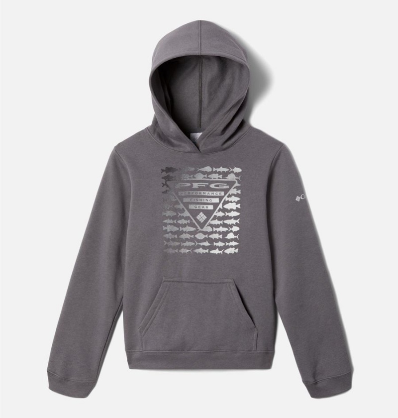 Columbia PFG Elements Pullover Kids\' Hoodie Grey | RGPAQD-527