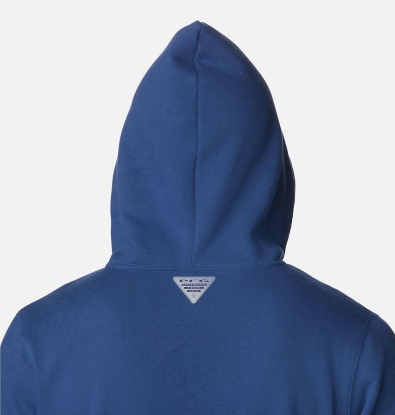 Columbia PFG Fish Flag II Men's Hoodie Blue | TWKLED-352