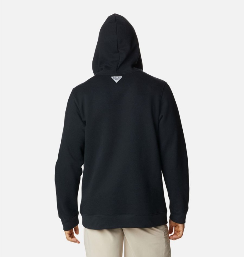 Columbia PFG Fish Flag II Men's Hoodie Black | SOUWJY-143
