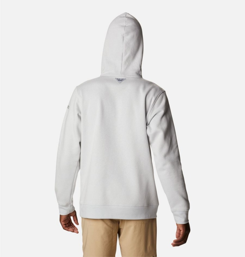 Columbia PFG Fish Flag II Men's Hoodie Grey | YNZDFT-476