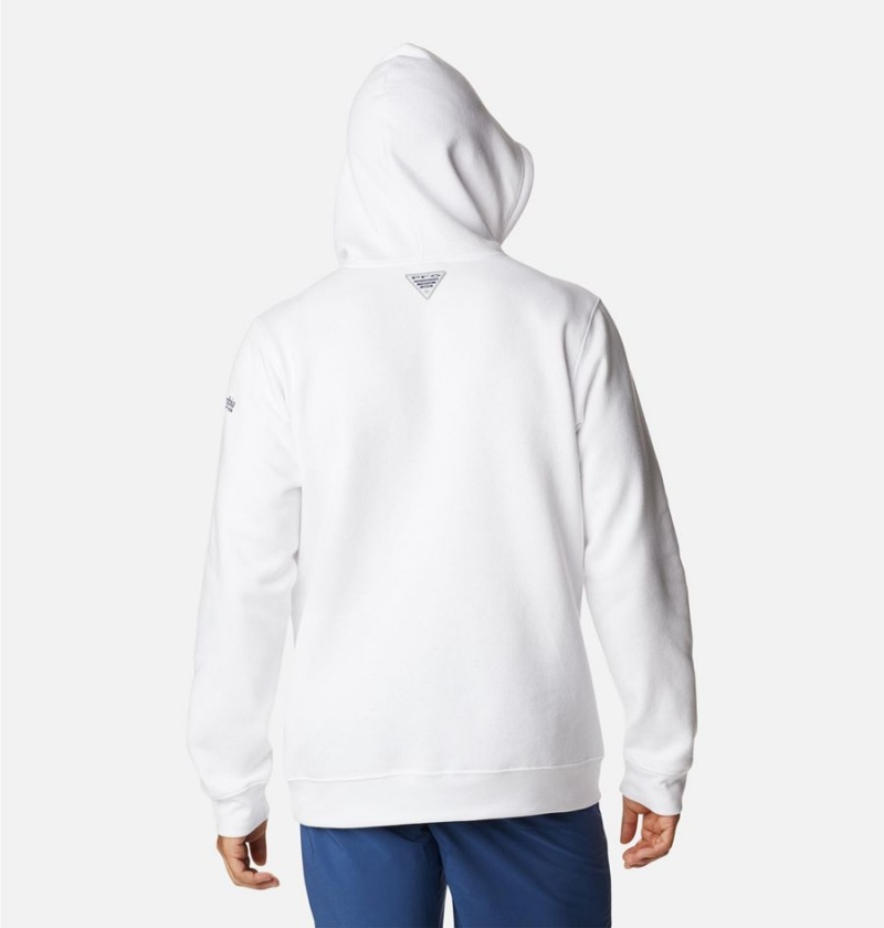 Columbia PFG Fish Flag II Men's Hoodie White | JBVLZE-862