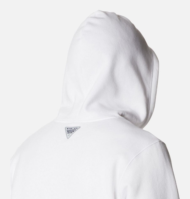 Columbia PFG Fish Flag II Men's Hoodie White | JBVLZE-862