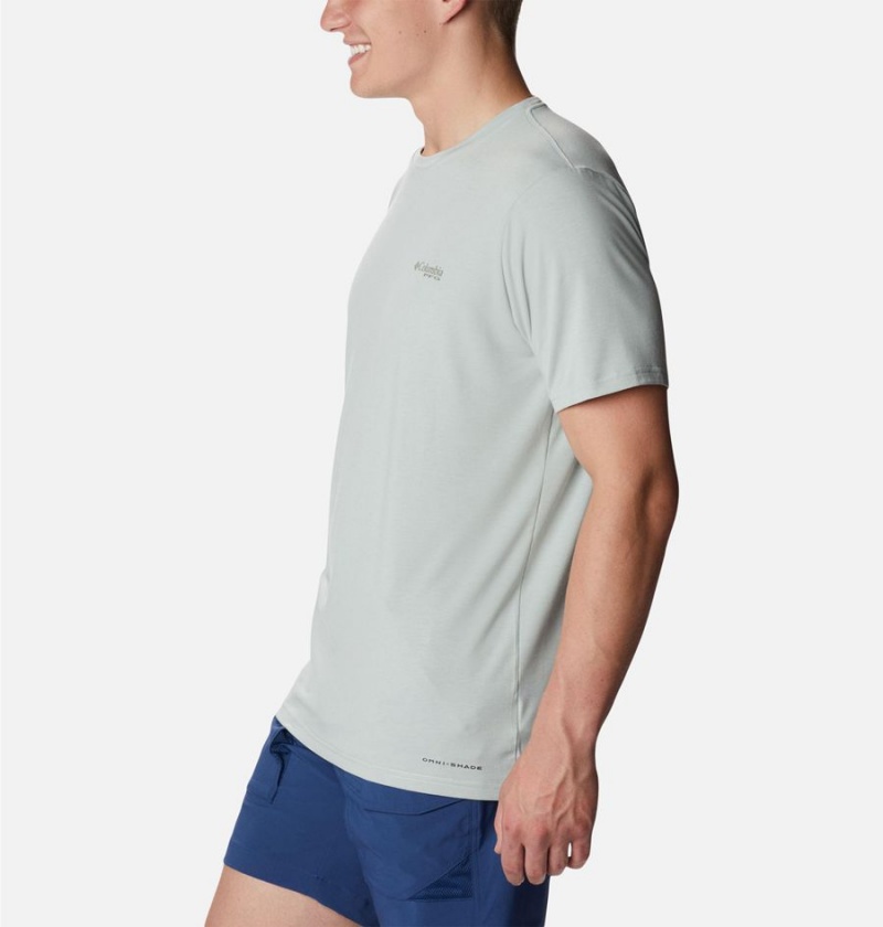 Columbia PFG Fish Flag Tech Short Sleeve Men's T-Shirt Grey | EXKYTC-326