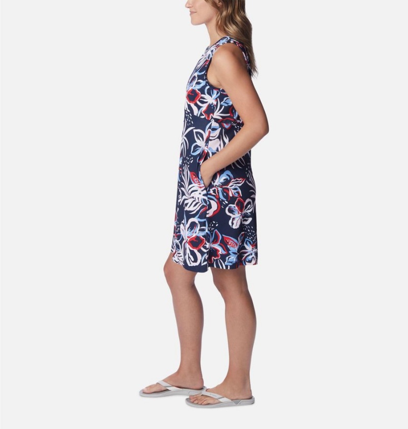 Columbia PFG Freezer Tank Women's Dress Navy | SCKMQI-245