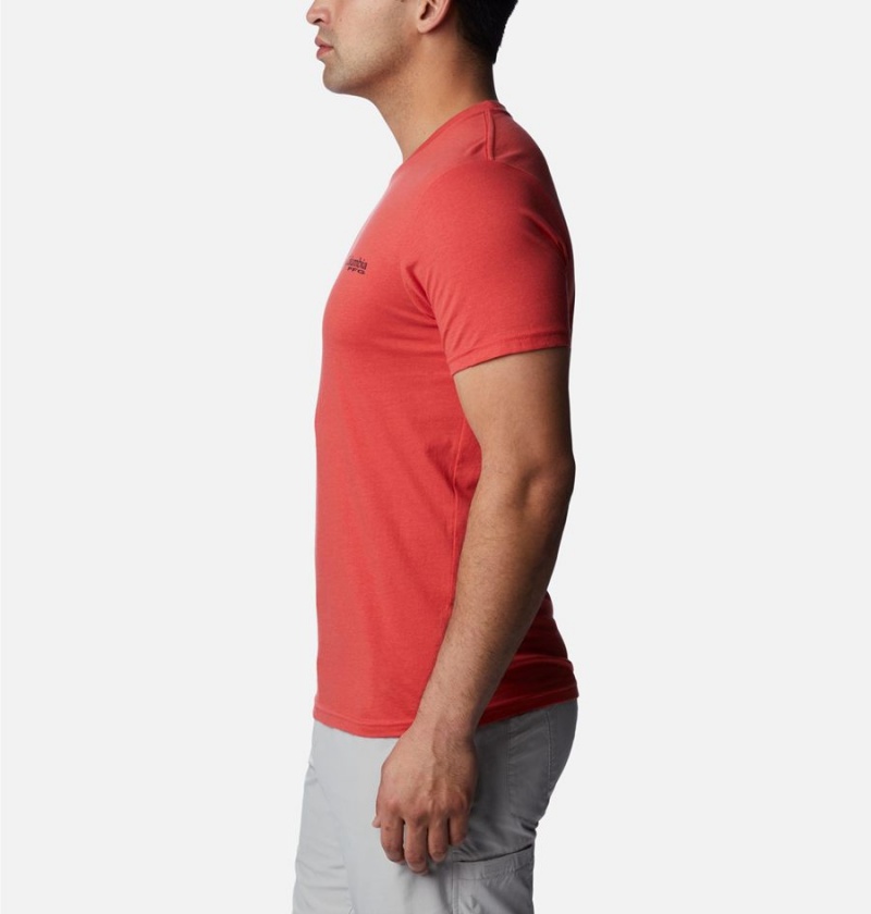 Columbia PFG Gharet Graphic Men's T-Shirt Red | UGSHBL-107