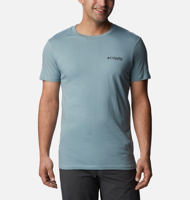 Columbia PFG Gharet Graphic Men's T-Shirt Blue | DEXUMG-430