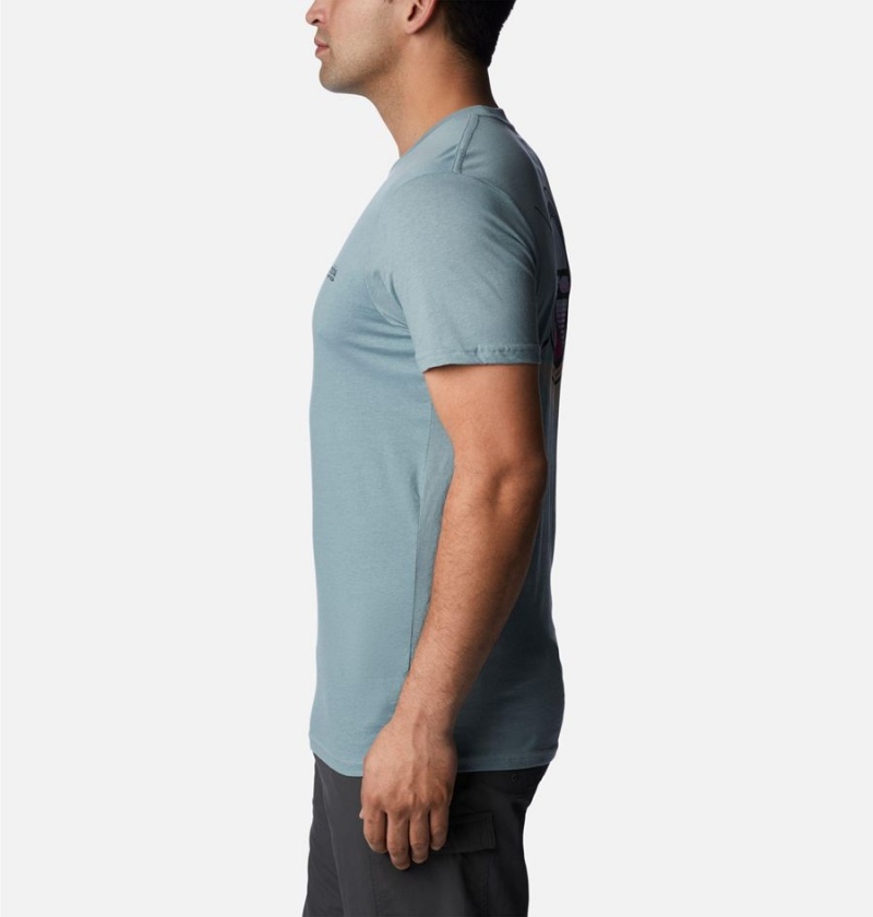 Columbia PFG Gharet Graphic Men's T-Shirt Blue | DEXUMG-430