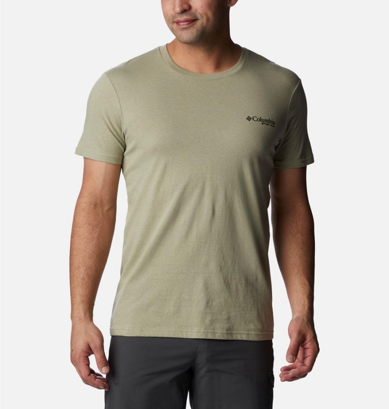 Columbia PFG Gharet Graphic Men's T-Shirt Olive | OCARVJ-582